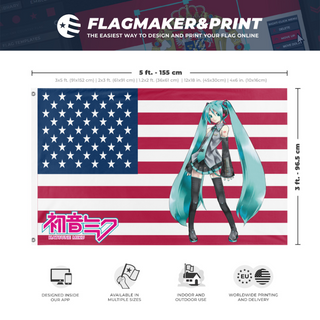 A mockup depicting custom flag specifications and measurements for 'Personal Use flag'