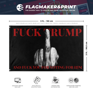 A mockup depicting custom flag specifications and measurements for 'FTD flag'