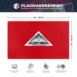 A mockup depicting custom flag specifications and measurements for 'Proposed flag of the Russian Republic'