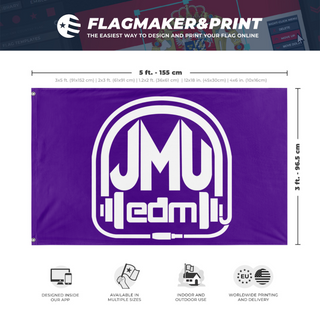 A mockup depicting custom flag specifications and measurements for 'g flag'