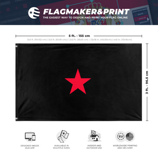 A mockup depicting custom flag specifications and measurements for 'AFP flag'