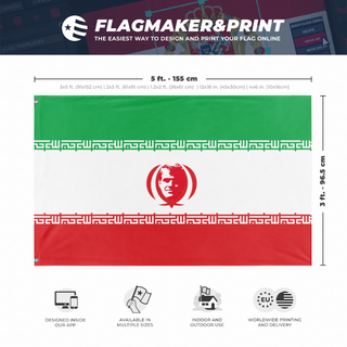 A mockup depicting custom flag specifications and measurements for 'ADRIAN flag'