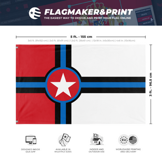 A mockup depicting custom flag specifications and measurements for 'Discord flag'