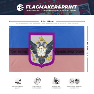 A mockup depicting custom flag specifications and measurements for 'my sis flag'