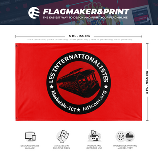 A mockup depicting custom flag specifications and measurements for 'Klasbatalo flag'