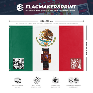 A mockup depicting custom flag specifications and measurements for 'twitch.tv/reddttv flag'