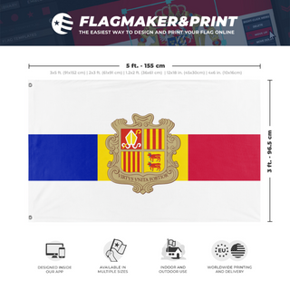 A mockup depicting custom flag specifications and measurements for 'badwords js test flag'