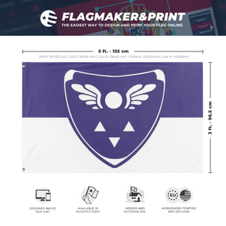 A mockup depicting custom flag specifications and measurements for 'Flag of the Underground'