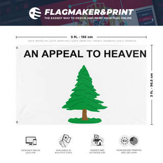 A mockup depicting custom flag specifications and measurements for 'TFR CAD flag'