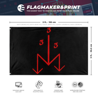 A mockup depicting custom flag specifications and measurements for 'better tob flag'