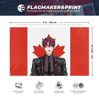A mockup depicting custom flag specifications and measurements for 'Jurard_alt flag'