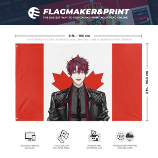 A mockup depicting custom flag specifications and measurements for 'jurard_alt_2 flag'