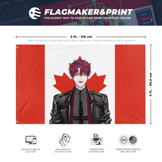 A mockup depicting custom flag specifications and measurements for 'jurard_alt_3 flag'