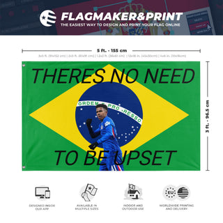 A mockup depicting custom flag specifications and measurements for 'ESTEVAO flag'