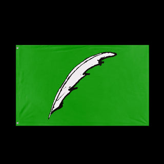 A mockup depicting custom flag specifications and measurements for 'Flag of The Shire'