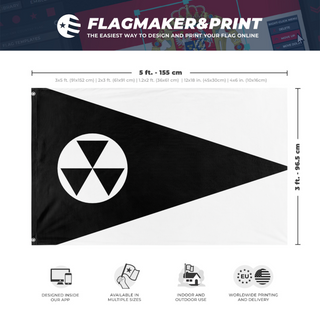 A mockup depicting custom flag specifications and measurements for 'Sapal flag'