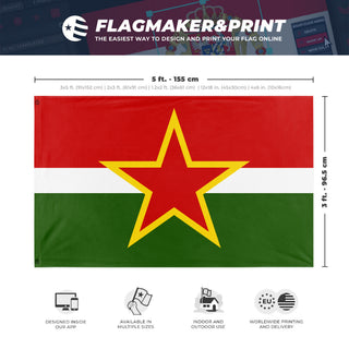 A mockup depicting custom flag specifications and measurements for 'Zaslavie flag'