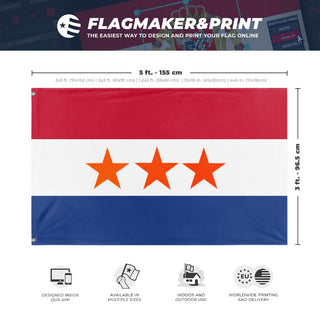 A mockup depicting custom flag specifications and measurements for 'afghanistan flag'