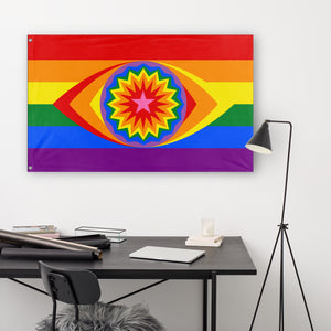 Cosmic Burst Rainbow Pride flag (Rhiza)
