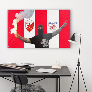 Crvena zvezda, Delije Sever Hooligan flag (Nik)