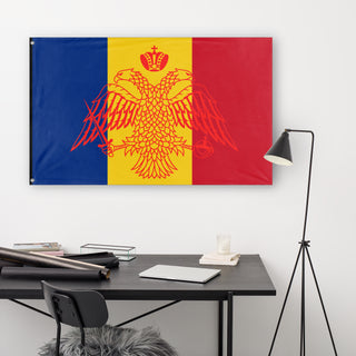 Romanian flag with Orthodox Aquila flag (Corneliu Legionar Sisu)