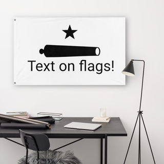 A lifestyle mockup of the custom flag 'Untitled  flag' in a white office room