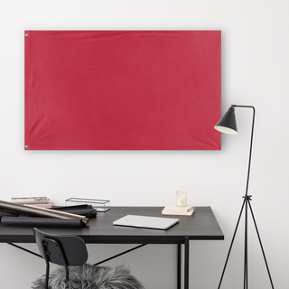 A lifestyle mockup of the custom flag 'gd flag' in a white office room
