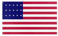 A mockup of the custom flag '15-Star Flag' on a white background