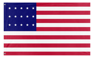 A mockup of the custom flag '15-Star Flag' on a white background