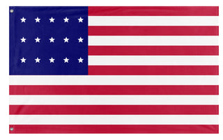 A mockup of the custom flag '15-Star Flag' on a white background
