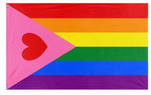 Heart in Pink Triangle Pride flag (Rhiza)
