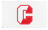 Plain white flag with the Archbishop Carroll (C) logo flag (Joshua Orkin)