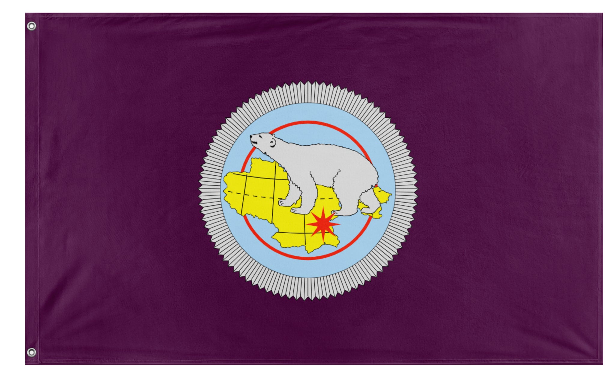 Chukotka Autonomous Okrug flag (Banner of arms) – Flagmaker & Print