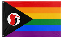 Rainbow Antifa Pride flag (Rhiza Stirning)