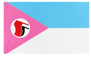 Trans Antifa Red and Black Pride flag (Rhiza)