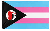 Trans Antifa Black Triangle Pride flag (Rhiza Stirning)
