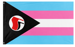 Trans Antifa Black Triangle Pride flag (Rhiza Stirning)