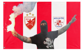 Crvena zvezda, Delije Sever Hooligan flag (Nik)