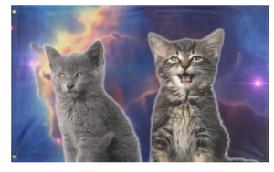 Space Cats Magic Fly flag (Cheebong22)