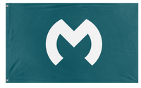 Modern Minimalist Teal Flag with Bold "M" Emblem flag (Sultana)