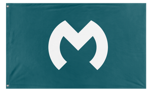 Modern Minimalist Teal Flag with Bold "M" Emblem flag (Sultana)