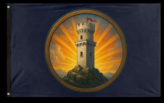 A mockup of the custom flag 'test flag' on a white background