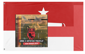 A mockup of the custom flag 'T flag' on a white background
