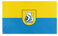 A mockup of the custom flag 'Schrezheim flag' on a white background