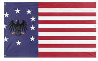 A mockup of the custom flag 'America' on a white background
