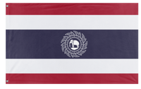 A mockup of the custom flag 'Custom Fictional Thai flag' on a white background