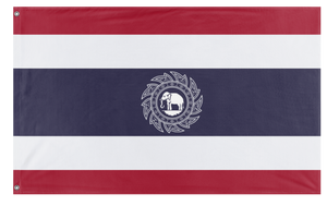 A mockup of the custom flag 'Custom Fictional Thai flag' on a white background