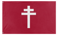 A mockup of the custom flag 'Republic of Free France flag' on a white background