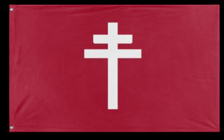 A mockup of the custom flag 'Republic of Free France flag' on a white background