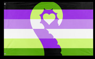 A mockup of the custom flag 'Monster flag' on a white background